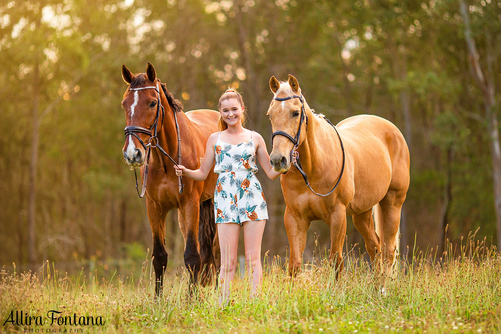 Sponsored rider Mackenzie with Barney and Sunny 